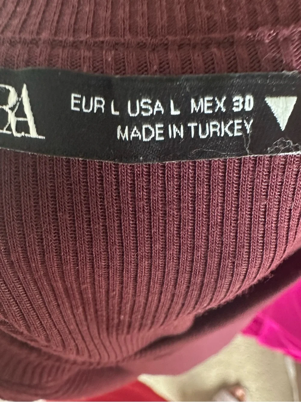 Zara Long-Sleeve Drawstring Crop Top in Burgundy
